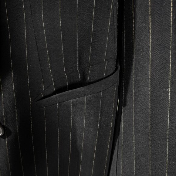 Plus Size 90s Vintage Classiques Entier Black Pinstripe Pant Suit - Picture 4 of 14